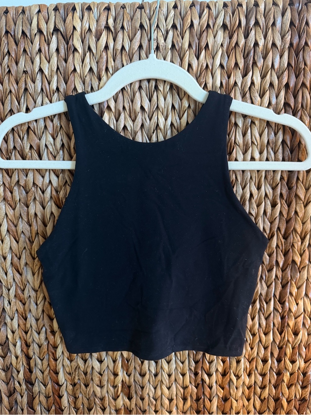 Athleta Black High-Neck Crop Tank